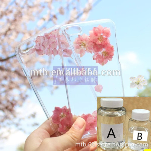 Two Components AB Glue Epoxy Resin Dry Flower Phone Case Dome Sticker